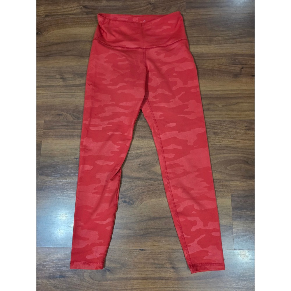 Excellent Old Navy Elevate Leggings Small Red Camo Go-Dry High Waist Activewear